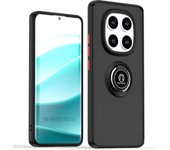 Tumundosmartphone Funda Mate con Borde Negro y Anillo Giratorio 360 para Xiaomi Redmi Note 14 Pro+ Plus 5G