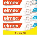 Elmex Protección Caries Pasta de Dientes con Fluoruro de Amina | Pack 4 Uds x 75ml | Protege contra la Caries | Dentífrico que Fortalece el Esmalte | Protección Superior de los Dientes
