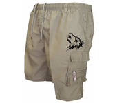 Mens Elastic Waist Cargo Work Pants Long Shorts Outdoor Bottoms Half Trousers