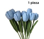 Hand Knitting Flower Plants Hand-woven Tulip Crochet Flower Desktop Ornament Artificial Flower Wedding Decoration Home Decor