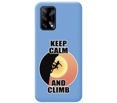 Funda Silicona Líquida Azul para Oppo A74 4G diseño Mujer Escalada Dibujos