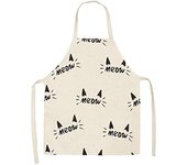ShopINess Delantal Infantil con Diseño de Gato – Ideal para Cocinar, Barbacoas y Fiestas | Algodón y Lino | 47x38 cm