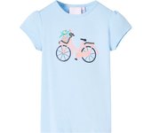 Camiseta Infantil Azul Claro 128