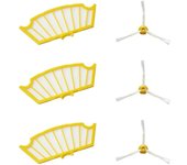 MIRTUX Kit para Roomba serie 500:  3 filtros y 3 cepillos laterales