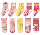 5 Pairs Children's Cotton Socks 1-12Ys Mid-tube Dispensing Floor Socks Playground Non-slip Socks Trampoline Socks Toddler Socks