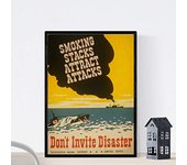 Nacnic Poster Vintage. Cartel Vintage Del Distrito Naval De Estados Unidos. " Dont Invite Disaster".