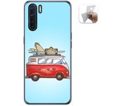 Tumundosmartphone Funda Gel Tpu para Oppo A91 diseño Furgoneta Dibujos