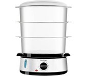 Vapovita 3000 INOX Vaporera eléctrica con 800 W 3 recipientes Independientes Cuenco para Preparar arroz Soportes para cocer Huevos Temporizador 60 Min.