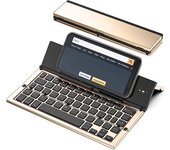 Folding Bluetooth Keyboard Portable Travel Foldable Keyboard for iPhone Xs max/iPad/iPad Mini 4, Samsung Android Tablet