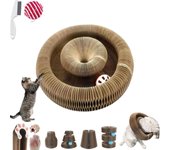 Rascador para gatos Kitty Curls, juguete plegable Kittys Curl Marlenes, juguete de cartón Magic Organ para gatitos, tablero rascador con cascabel para gatos de interior (1 pieza estilo pata de gato)
