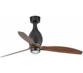 Faro Barcelona FARO Ventilador de Techo MINI ETERFAN M LED Ventilador Negro Mate/madera DC - Motor DC - Ø128cm