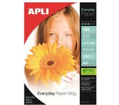 Papel Fotográfico Apli 11475/ DIN A4/ 180g/ 100 Hojas/ Brillante