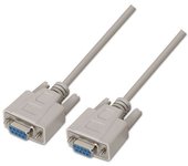 Aisens cable serie null modem - db9/h-db9/h - 1.8m para dispositivos de comunicacion equipados con puerto serie - color beige