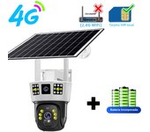 6K 12MP HD Solar Camera 4G SIM Card Wifi Outdoor IP Wireless Security CCTV Surveillance PTZ Night Vision PIR Human Detection Cam