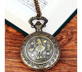 Cute Girl Forest Series Pattern Trendy Gift Holiday Quartz Pendant Necklace Pocket Watch
