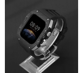 Luxury Carbon Fiber Case for Apple Watch S10 42mm 46mm Bezel Rubber Strap Modification Kit Iwatch Series 10 46mm 42mm