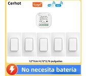 Tuya WiFi Smart Switch Set WiFi Wireless Remote Controller Timer No Battery Wall Panels Light Switch Work with Alexa WiFi Switch