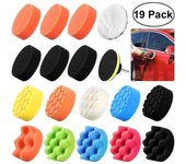 Kit de 19 almohadillas de Pulido de Esponja de 3 pulgadas con adaptador de Taladro M10 para pulidora de automóviles