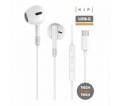 Auriculares Intrauditivos Tech One Tech earTECH TEC1301/ con Micrófono/ USB Tipo-C/ Blancos