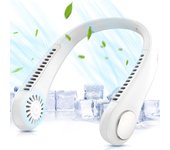 Ventilador de cuello portátil, miniventilador manos libres sin aspas con flujo de aire de 360°, recargable por USB con 3 velocidades de viento.