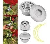 Cabezal desbrozadora Universal de Aluminio, juego de Hilo para cortacesped, accesorio para desbrozadora de céped