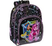SAFTA - MOCHILA INFANTIL ADAPT.CARRO MONSTER HIGH - Mochila con Asas Ajustables y Espalda Ergonomica - Mochila con Compartimientos con Cremallera - Mochila Diseño Único y Licencia Oficial By MONSTER HIGH