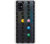 Funda compatible con Samsung Galaxy A51 5G - Patron Comecocos Negros Clear