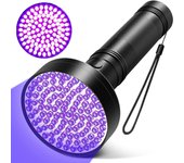 UV Flashlight 100LEDs LGUIY UV Light Torch Lamp 395nm Ultraviolet Blacklight Pet Dog Cat Bug Detector with UV Protection Glasses