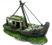 Decoraciones para peceras, accesorios para acuarios, decoración de naufragios, material de resina, decoraciones de barcos hundidos para recuerdos de peces (verde A)