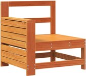 vidaXL Sofá de jardín con reposabrazo mesa auxiliar madera pino marrón