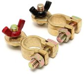 2 piezas de abrazadera de terminal de batería, conector de clip de latón, abrazadera de cobre para coche