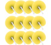 Deliex delicias de Extremadura. Pai pai amarillo de plástico y papel. Abanicos pai pai plegables- Detalles de bodas y ceremonias, regalos para fiestas de verano, cumpleaños