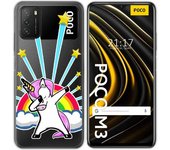 Tumundosmartphone Funda Gel Transparente para Xiaomi POCO M3 / Redmi 9T diseño Unicornio Dibujos