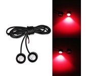 2pcs Motorcycle Led Strobe Lights Motor Strobe Flash Warning Brake Light Lamp 12V Spotlight Fish Eye Lens Lamp Yellow Blue White