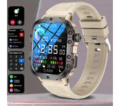 Reloj Inteligente para Fitness Rugged Military 1,96 pulgadas, Bluetooth call,NFC, Llamadas de Voz Ai, Monitor de Ritmo Cardíaco,100 + Deportivo mode, GPS Deportivo, Música, Impermeable 3ATM,para Android IOS Reloj Deportivo