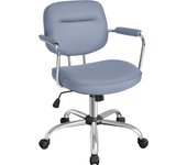 SONGMICS Silla de Escritorio, Silla Giratoria, Silla de Oficina, Ergonómica, Reposabrazos Individuales, Función de Inclinación, Altura Ajustable, Dormitorio, Oficina, Negro Tinta/Gris Paloma/Marrón Camello/Rosa Jalea/Azul Niebla/Beige Capuchino