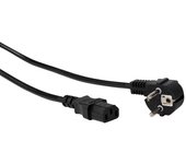 Cable de Alimentación Perel - Color Negro - Cee 7/7 90° + C13 - 2 M - H05vv-f 3g1.00 Mm² - Repetidor de Wifi