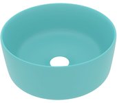 vidaXL Lavabo de Lujo Redondo Cerámica Mate 40x15 cm Tocador Vasija Color matte light blue,  matte dark blue,  matte white y mas