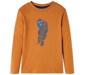 Camiseta Infantil de manga large ocre Dark 104