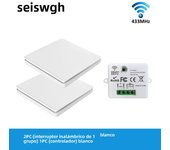 SIXWGH 433Mhz Wireless Wall Switches 1 gang 1 way No Battery Required Self-Powered Waterproof Remote Control Light Switch