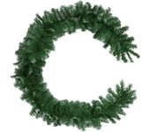 Tectake - Guirnalda de Navidad verde con puntas blancas 2,7 m, Guirnalda bien confeccionada, Con mucho volumen, Trabajado muy detallado y fiel a la guirnalda natural