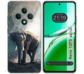 Tumundosmartphone Funda Silicona para Oppo Reno 12FS 4G / 12 FS 5G diseño Elefante Dibujos