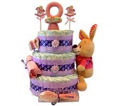 Tarta de pañales frambuesa - Tiernos Momentos - Regalo para Recién Nacido