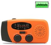 Radio solar de emergencia AM/FM NOAA with manivela y LED interior, Cargador de Emergencia Para iPhone/Smartphone