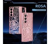 Luxury Mechanical Legend Plating Case for Samsung Galaxy Z Fold 6 5 4 3 2 Phone Cover Hinge Folding with Front Screen Glass Film
