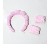 3PCS Stylish Washing Headband Set Wristbands Scrunchies Spa Bubble Headband for Washing Face Makeup Shower Skincare