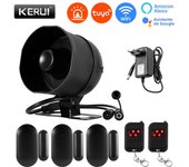 KERUI 120db Siren Alarm Tuya Smart WiFi Loudly Speaker Alarm System with Door Window Sensor Burglar for Home Security