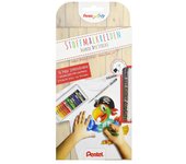 PENTEL SET FABRIC FUN 15 CERAS TEXTILES + 1 ROTULADOR TEXTIL. USO TEXTIL