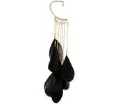 Bohemian women's feather long earrings, beach chain, tassel, pendant, wedding, bride, summer jewelry, 1 piece.