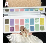 16 Color Matte Glitter Nude Brown Eyeshadow Palette Shimmer Eyeshadow Longlasting Makeup Pearlescent Pigment Cosmetic Water U1W6